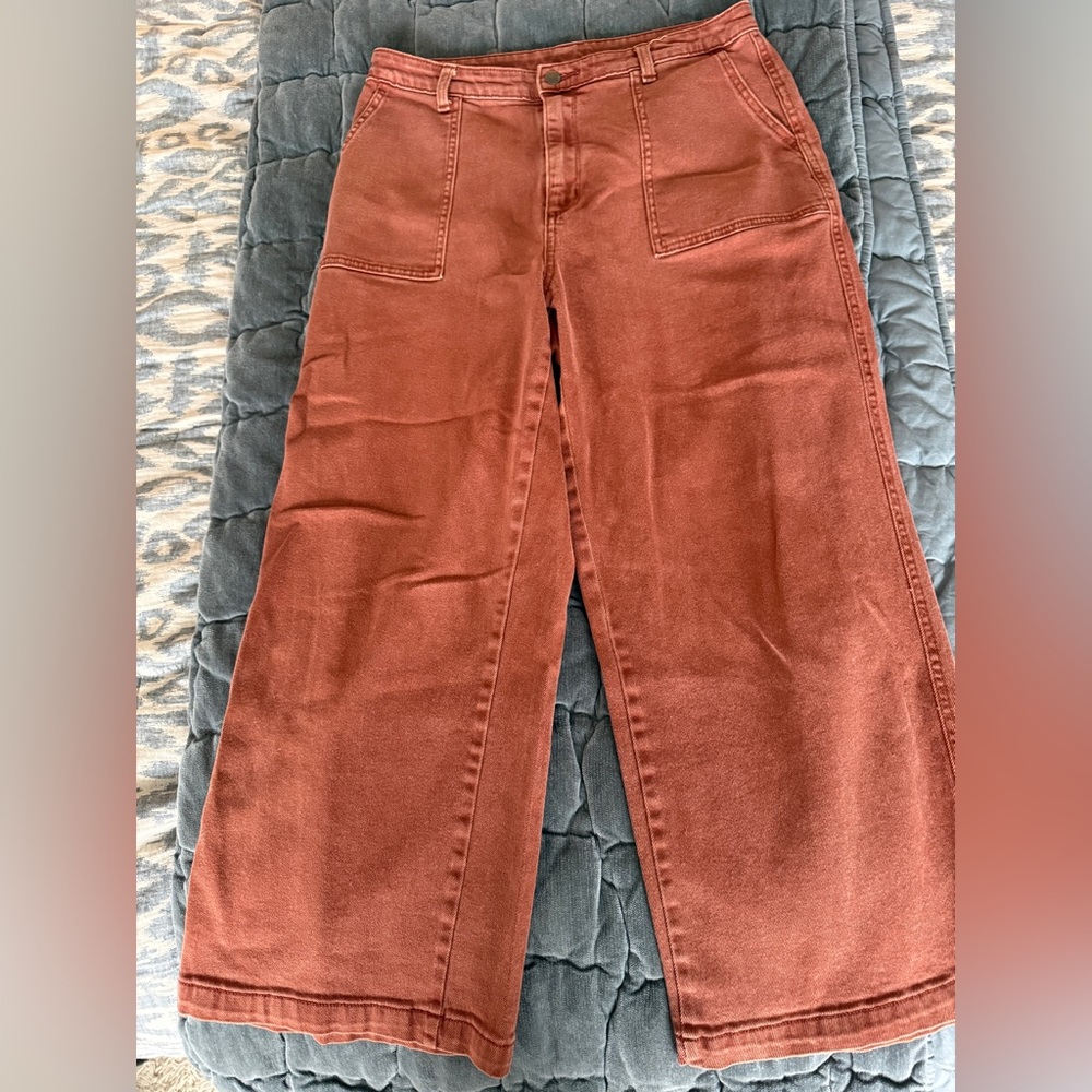 Rust Wide-Leg Pants